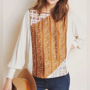 Anthropologie TINY Sammi Sequin Floral Dolman Sleeve Top Small